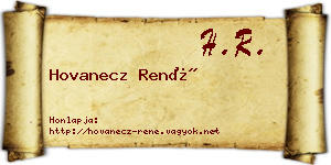 Hovanecz René névjegykártya
